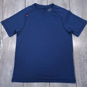 Rhone Reign Training Shirt Mens Medium Blue Short Sleeve Performance Tee